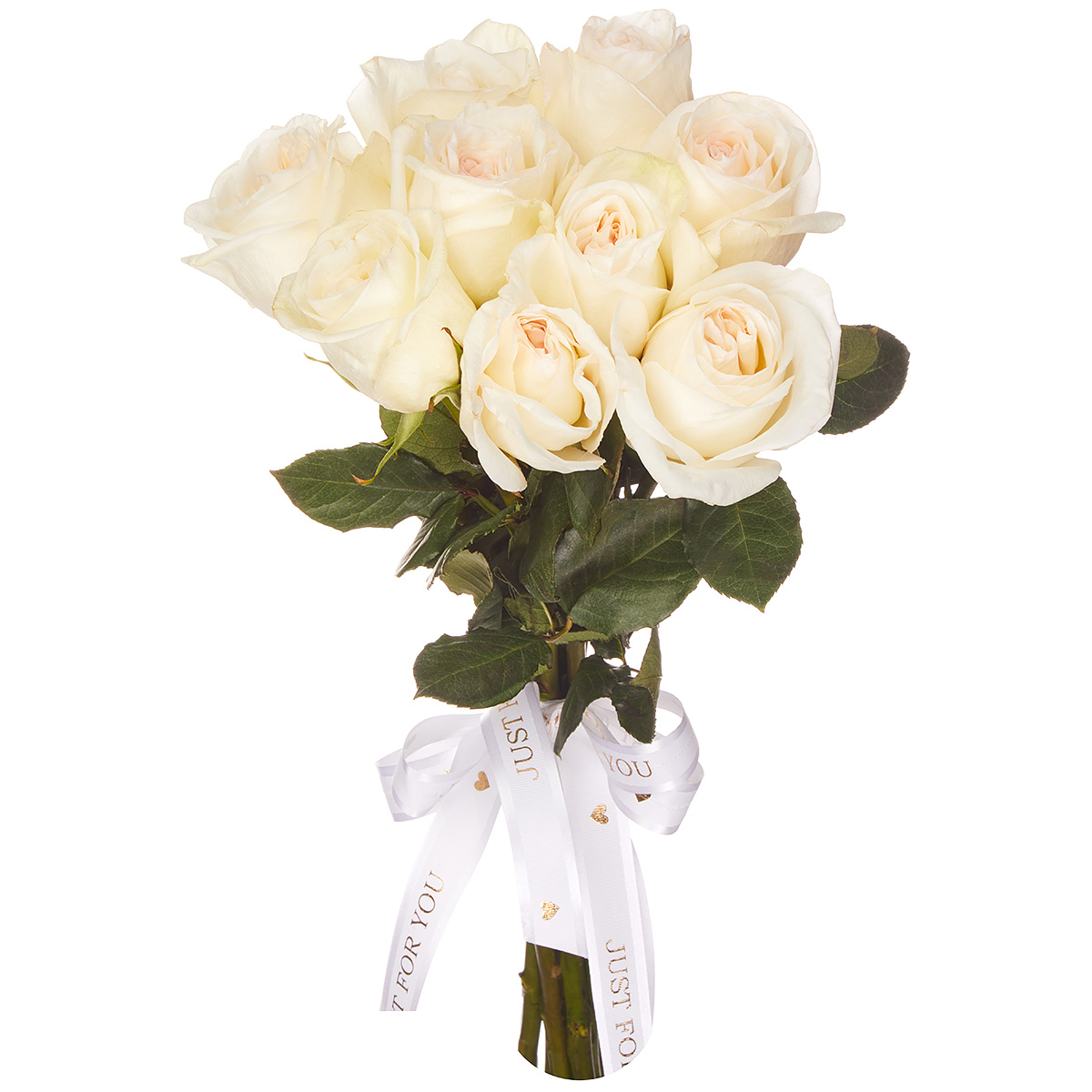 9 пионовидных белых роз Эквадор